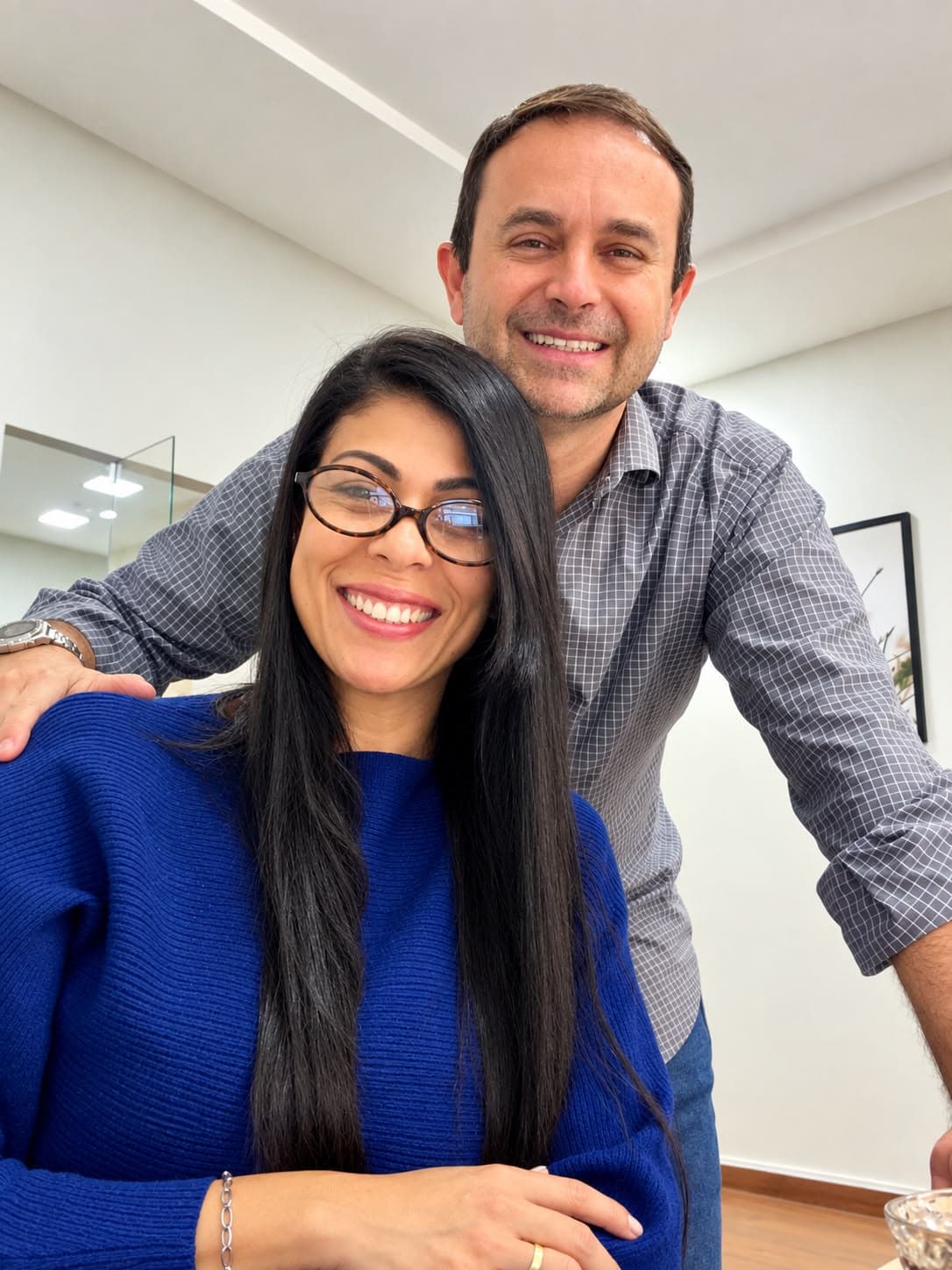 Thiago Daflon Lopes e sua esposa